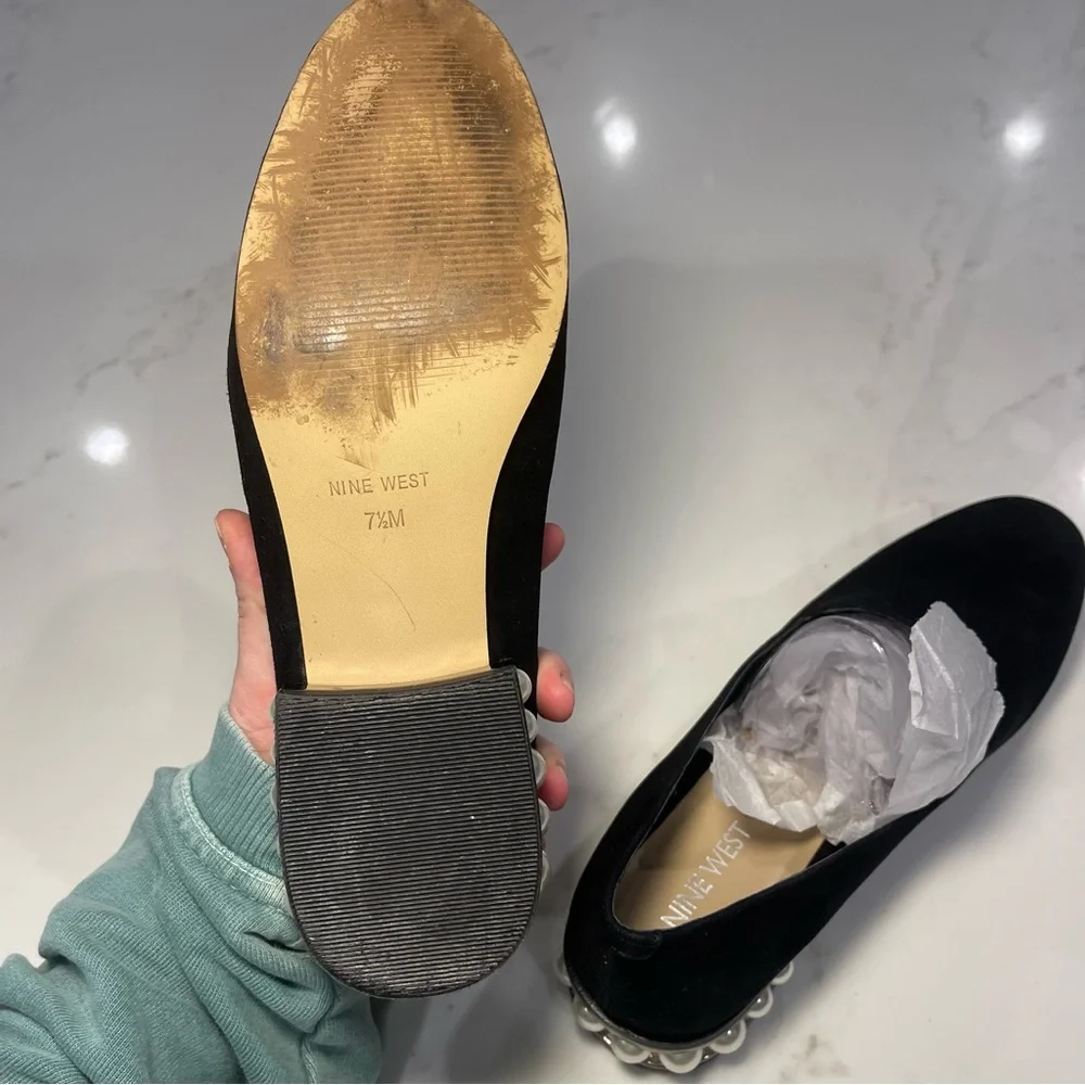 Nine West Black Loafers with Pearl Accent - Picture 14 of 15